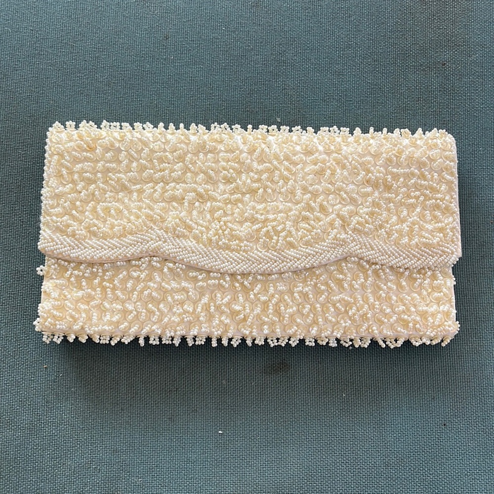 Vintage ornately beaded clutch bag